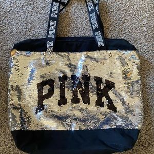 Pink sequence tote